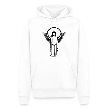 Engel - Männer Premium Bio Hoodie - Weiß - Vorne - Nico (187cm)