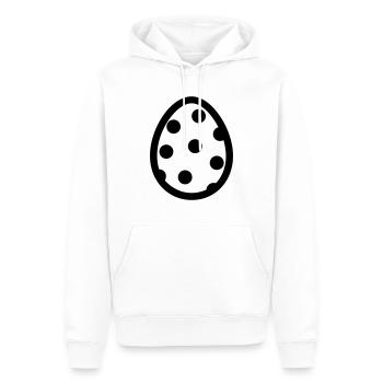 Ei - Männer Premium Bio Hoodie - Weiß - Vorne - Nico (187cm)