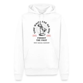 hustle for muscle 1 - Men’s Premium Organic Hoodie - white - Front - Nico (187cm)