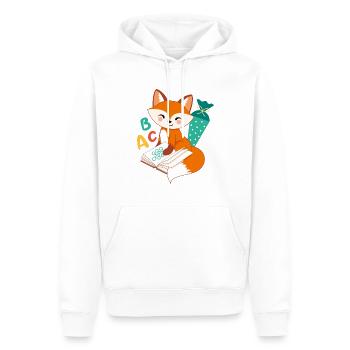 Fuchs mit Schultüte Einschulung Schulkind - Männer Premium Bio Hoodie - Weiß - Vorne - Nico (187cm)