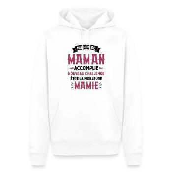 Mission de maman accomplie mamie annonce grossesse - Sweat à capuche Premium bio Homme - blanc - Devant - Nico (187cm)