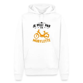 Je Peux Pas J'ai Mobylette Cadeau - Sweat à capuche Premium bio Homme - blanc - Devant - Nico (187cm)