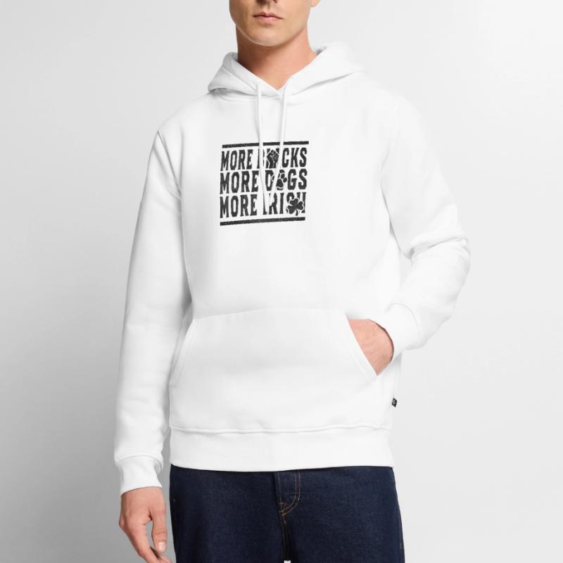 Plus de Noirs Plus de chiens Plus d’Irlandais Sweat à capuche Premium bio Homme