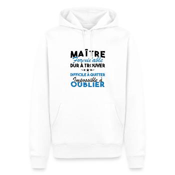 Maître formidable, Cadeau Maître école - Sweat à capuche Premium bio Homme - blanc - Devant - Nico (187cm)