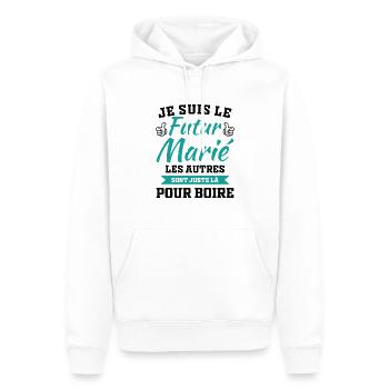 Je suis le futur marié humour cadeau futur marié - Sweat à capuche Premium bio Homme - blanc - Devant - Nico (187cm)