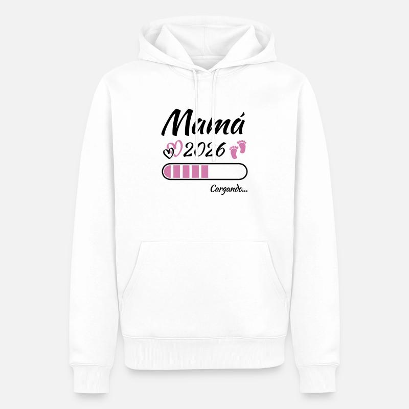 Werdende Mutter 2026 Loading - Männer Premium Bio Hoodie - Weiß