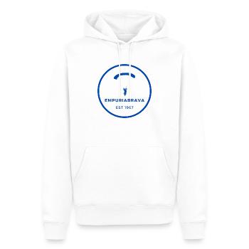 Empuriabrava EST 1967 Parachutisme - Sweat à capuche Premium bio Homme - blanc - Devant - Nico (187cm)
