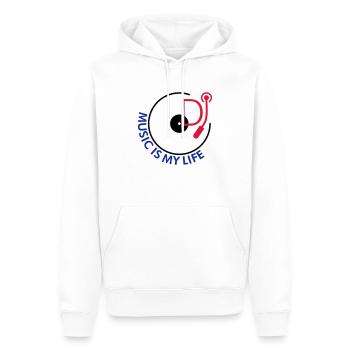 Musique DJ est ma vie - Sweat à capuche Premium bio Homme - blanc - Devant - Nico (187cm)