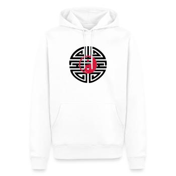 YIN & YANG - Tattoo 05 - Sweat à capuche Premium bio Homme - blanc - Devant - Nico (187cm)