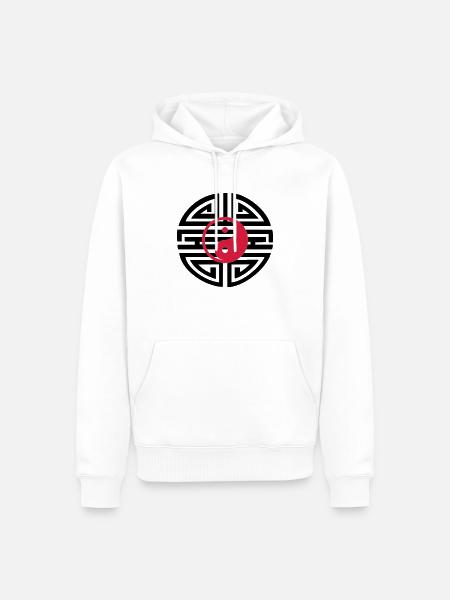 YIN & YANG - Tattoo 05 - Men’s Premium Organic Hoodie - white
