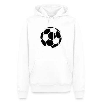 Fußball - weiß - Männer Premium Bio Hoodie - Weiß - Vorne - Nico (187cm)