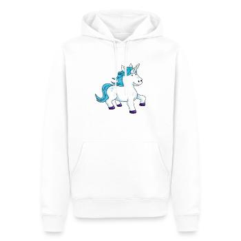 Unicorn - Männer Premium Bio Hoodie - Weiß - Vorne - Nico (187cm)