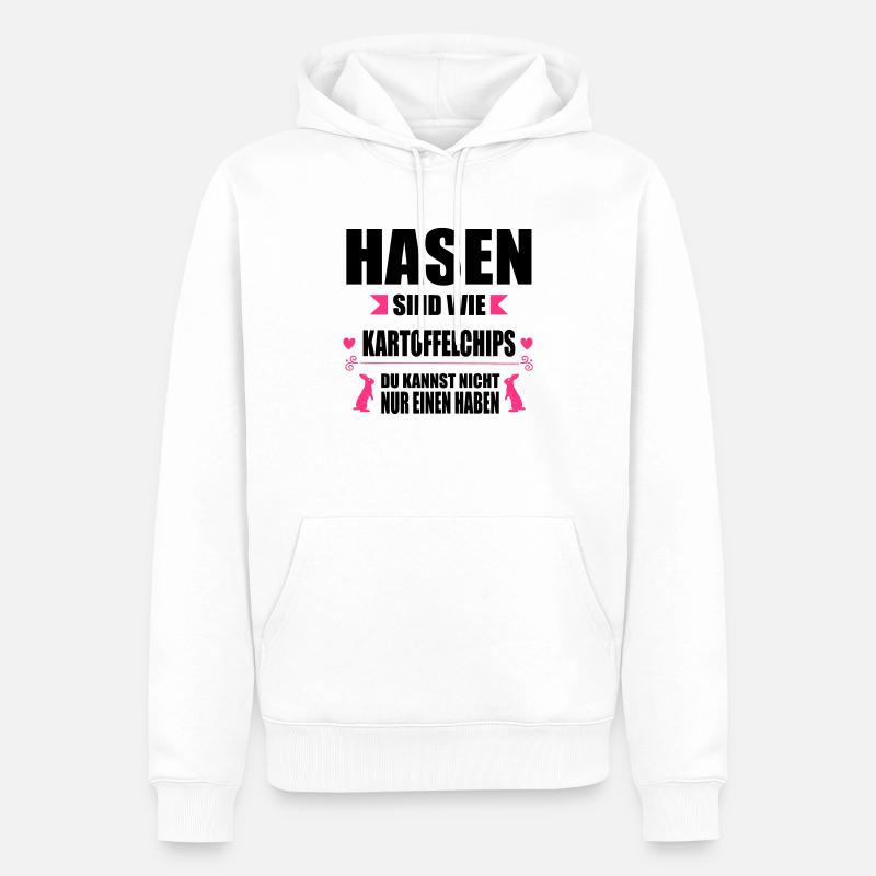 Hasen sind wie Chips - Männer Premium Bio Hoodie - Weiß