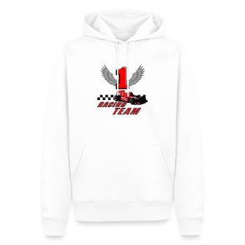 car_racer_a - Männer Premium Bio Hoodie - Weiß - Vorne - Nico (187cm)