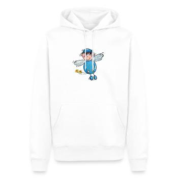 Ange gardien Leon - Sweat à capuche Premium bio Homme - blanc - Devant - Nico (187cm)