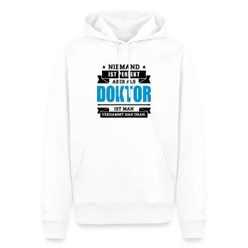 Funshirt Doktor - Männer Premium Bio Hoodie - Weiß - Vorne - Nico (187cm)