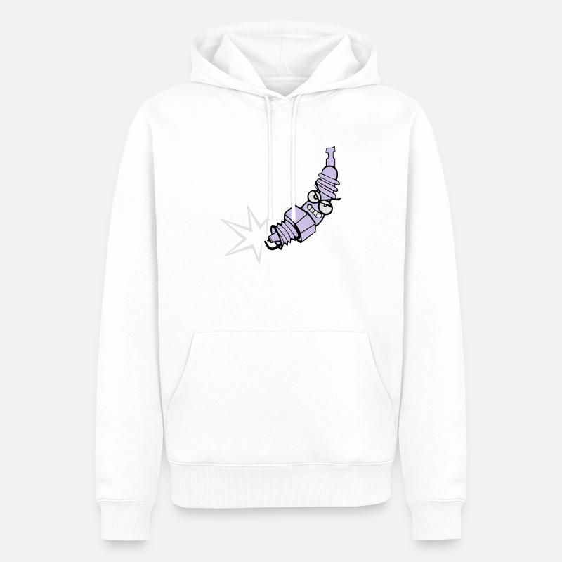 Zündkerze mit Farbänderungsfunktion - Männer Premium Bio Hoodie - Weiß