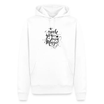 make your own magic black - Männer Premium Bio Hoodie - Weiß - Vorne - Nico (187cm)