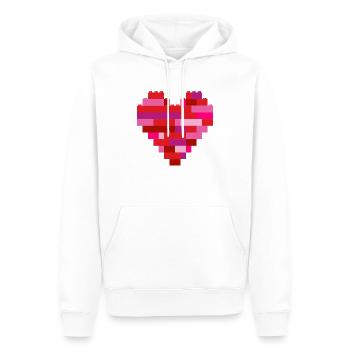 Coeur en briques - Sweat à capuche Premium bio Homme - blanc - Devant - Nico (187cm)