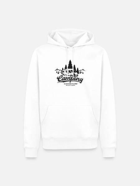 Kastenwagen camping adven - Männer Premium Bio Hoodie - Weiß