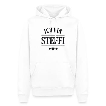 Ich bin Steffi - Männer Premium Bio Hoodie - Weiß - Vorne - Nico (187cm)