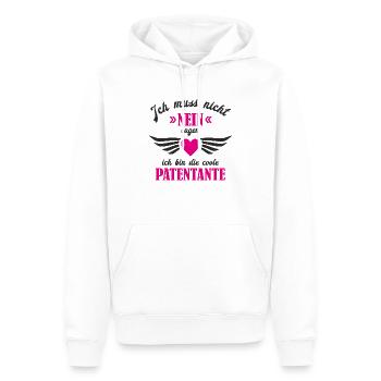Ich muss nicht nein sagen ich bin die Patentante - Männer Premium Bio Hoodie - Weiß - Vorne - Nico (187cm)