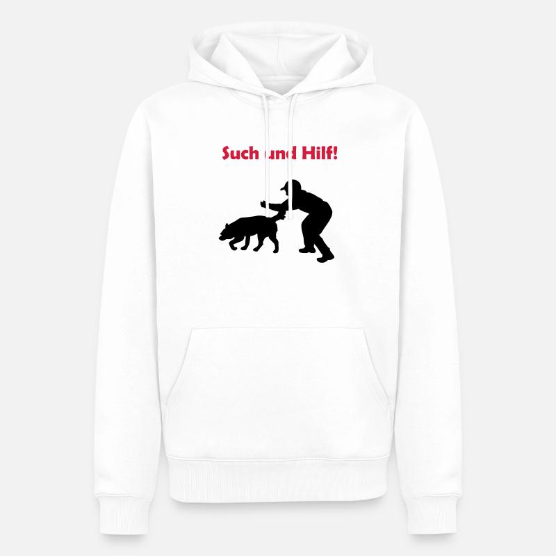 such_und_hilf_cb - Männer Premium Bio Hoodie - Weiß