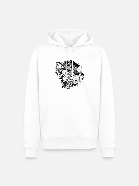 V8_Motor - Men’s Premium Organic Hoodie - white