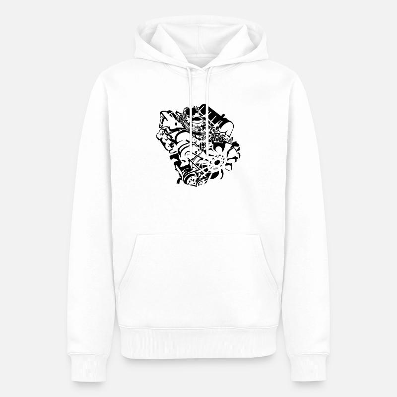 V8_Motor - Sweat à capuche Premium bio Homme - blanc