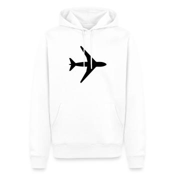 Plane - Men’s Premium Organic Hoodie - white - Front - Nico (187cm)