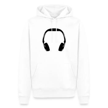 headphone - Männer Premium Bio Hoodie - Weiß - Vorne - Nico (187cm)