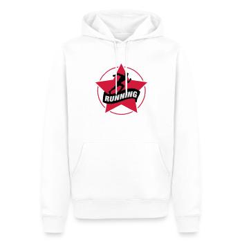 running_star___f3 - Sweat à capuche Premium bio Homme - blanc - Devant - Nico (187cm)