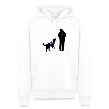 Hund wartet auf Bestätigung - Männer Premium Bio Hoodie - Weiß - Vorne - Nico (187cm)