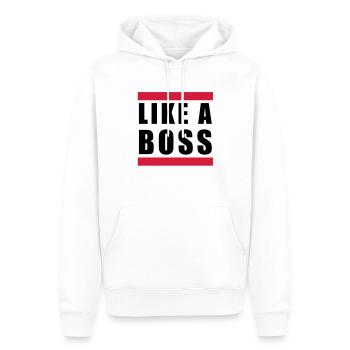 like a boss - Men’s Premium Organic Hoodie - white - Front - Nico (187cm)