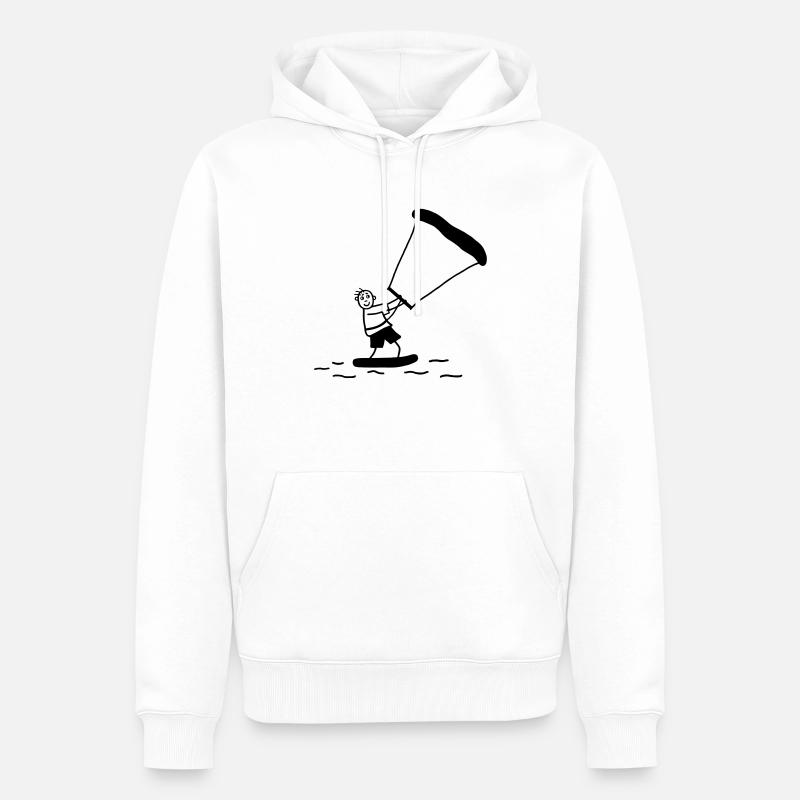 Kite Surf - Sweat à capuche Premium bio Homme - blanc