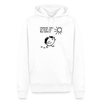 Den Bus nehmen - Männer Premium Bio Hoodie - Weiß - Vorne - Nico (187cm)