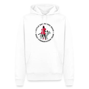 Wolf Erhaltung Team - Männer Premium Bio Hoodie - Weiß - Vorne - Nico (187cm)