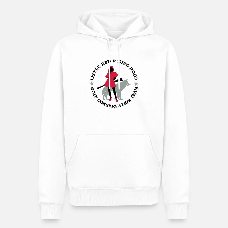 Wolf conservation team - Sweat à capuche Premium bio Homme - blanc