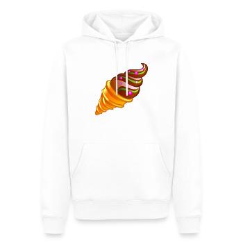 glace chocolat kawaii.png - Sweat à capuche Premium bio Homme - blanc - Devant - Nico (187cm)