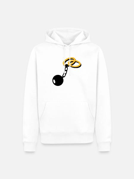 Mariage Bagues - Sweat à capuche Premium bio Homme - blanc
