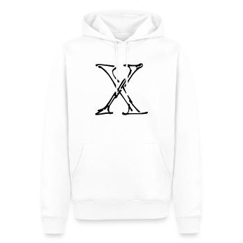 X Sketch - Sweat à capuche Premium bio Homme - blanc - Devant - Nico (187cm)