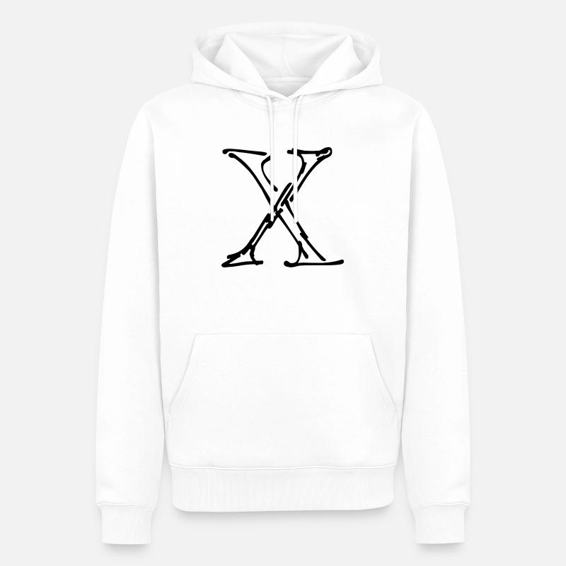 X Sketch - Männer Premium Bio Hoodie - Weiß