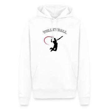 volleyball - Sweat à capuche Premium bio Homme - blanc - Devant - Nico (187cm)