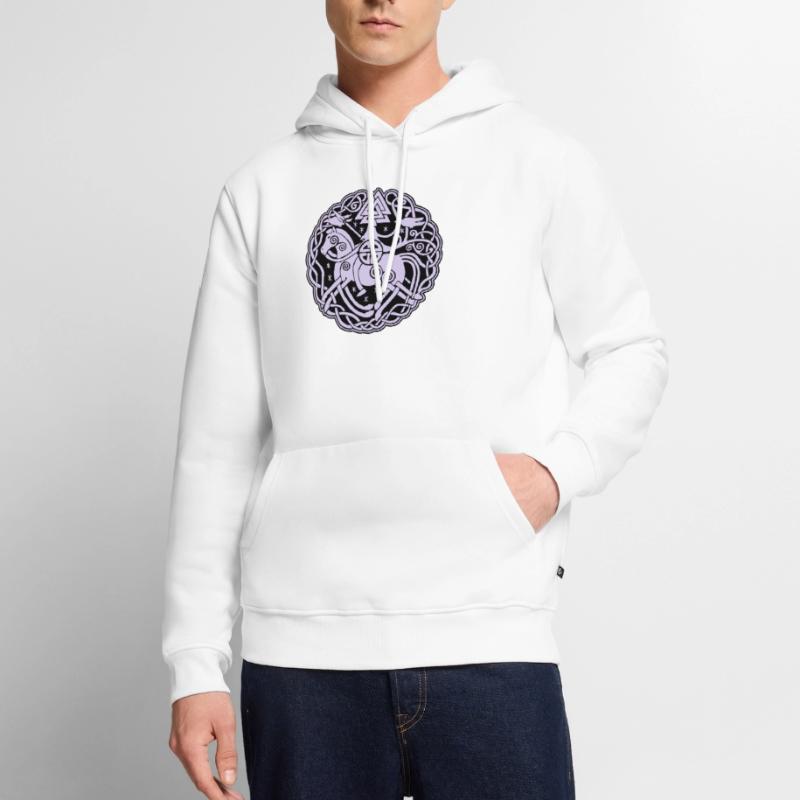 Odin auf Sleipnir mit Hugin und Munin 2C Männer Premium Bio Hoodie