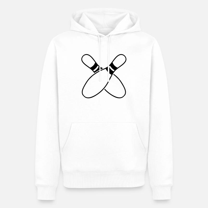 2 Bowling Pins - Männer Premium Bio Hoodie - Weiß