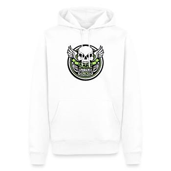 hardRock oldschool - Männer Premium Bio Hoodie - Weiß - Vorne - Nico (187cm)