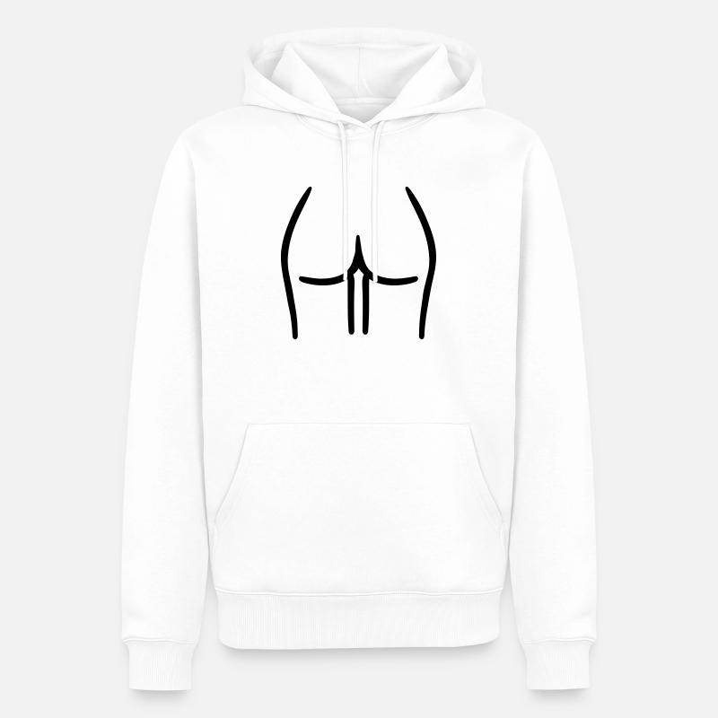 Cul - Sweat à capuche Premium bio Homme - blanc