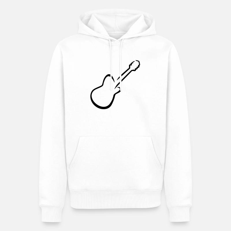 Guitare - Sweat à capuche Premium bio Homme - blanc