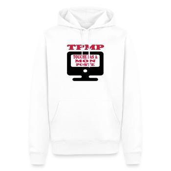 Touche pas à mon poste - Sweat à capuche Premium bio Homme - blanc - Devant - Nico (187cm)