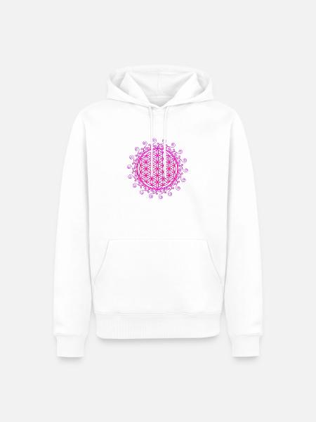 Fleur de vie, Flower of life, géométrie sacrée - Sweat à capuche Premium bio Homme - blanc